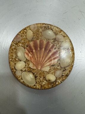 SHELL TRIVET HOT PAD FLORIDA SEASHELLS SAND KITCHEN BEACH COASTAL